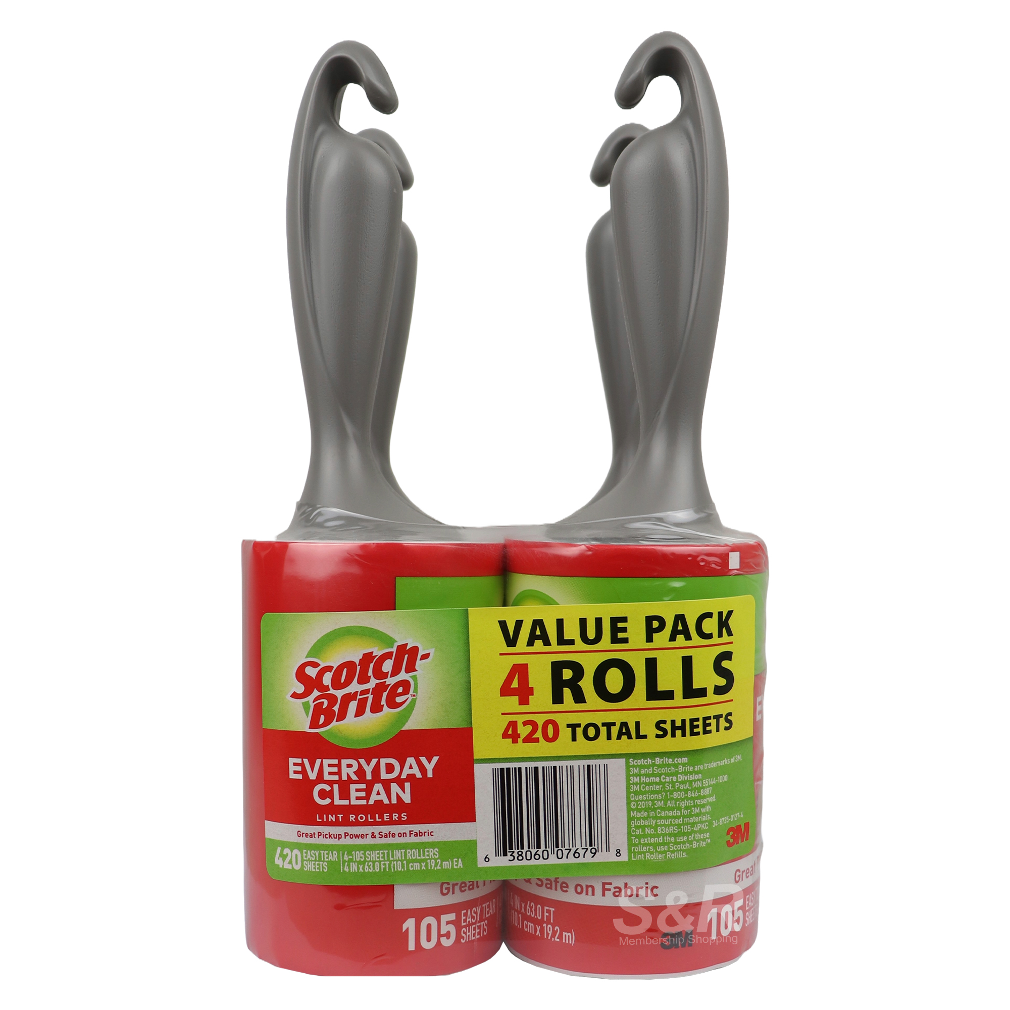 Scotch-Brite Lint Rollers 4 Rolls x 105 Sheet Scotch-Brite Lint Rollers 4 Rolls x 105 Sheet